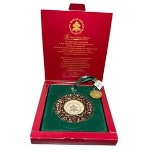 Kurt Adler Ornate Vatican Library Christmas Enamel Cloisonné Ornament V26 Frame